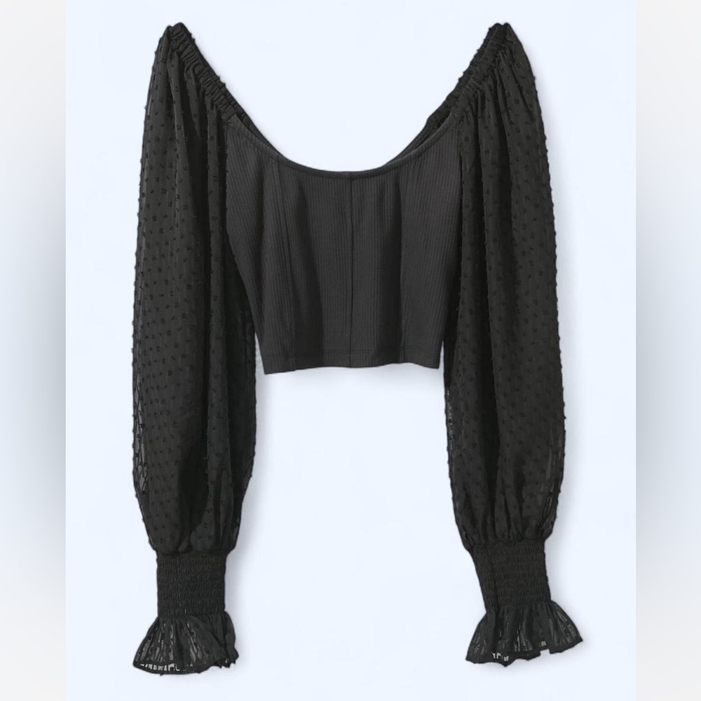 Urban Outfitters Cynthia Clip Dot-Sleeve Top - S [BNWT]